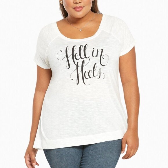 torrid Tops - Torrid Hell In Heels Lattice Back Tee 2x